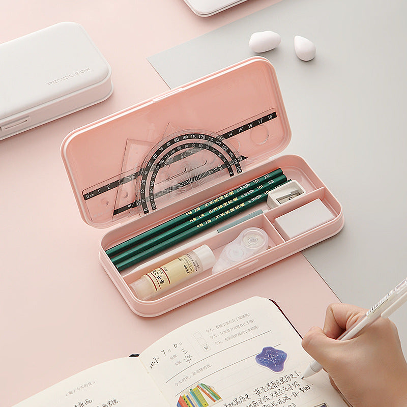 3-Pack Grey Macaron Color Pencil Case with Multi-Compartment Storage Waterproof PP Stationery Organizer for Australian Students School Essentials