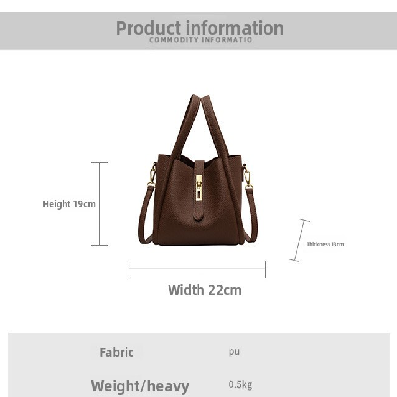 Black Retro 2-Piece Women's Bucket Bag Set with Removable Inner Pouch PU Leather Crossbody Handbag and Fashionable Tote for Australian Everyday Use