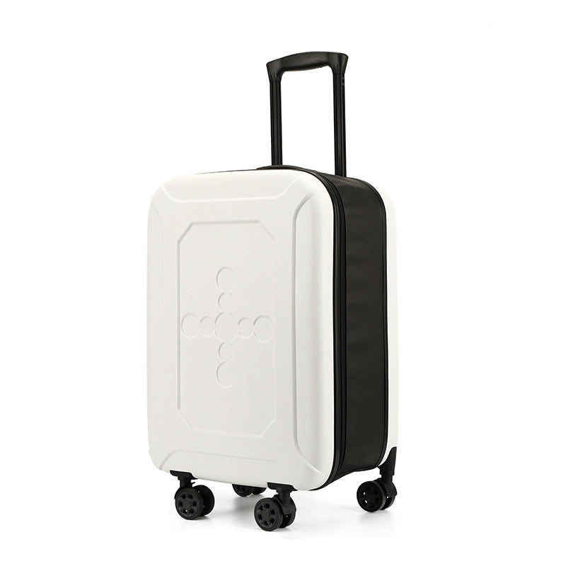 White 20 Inch Foldable Carry-on Suitcase Ultra Lightweight 2.1kg Hard Shell Luggage with 360 Spinner Wheels and Combination Lock for Australian Travel