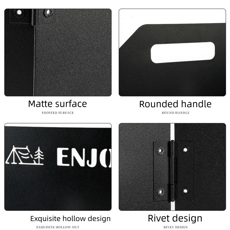 Green Heavy-Duty 4-Fold Camping Stove Windshield Portable Steel Wind Deflector for Outdoor Cooking and Picnics with Storage Bag