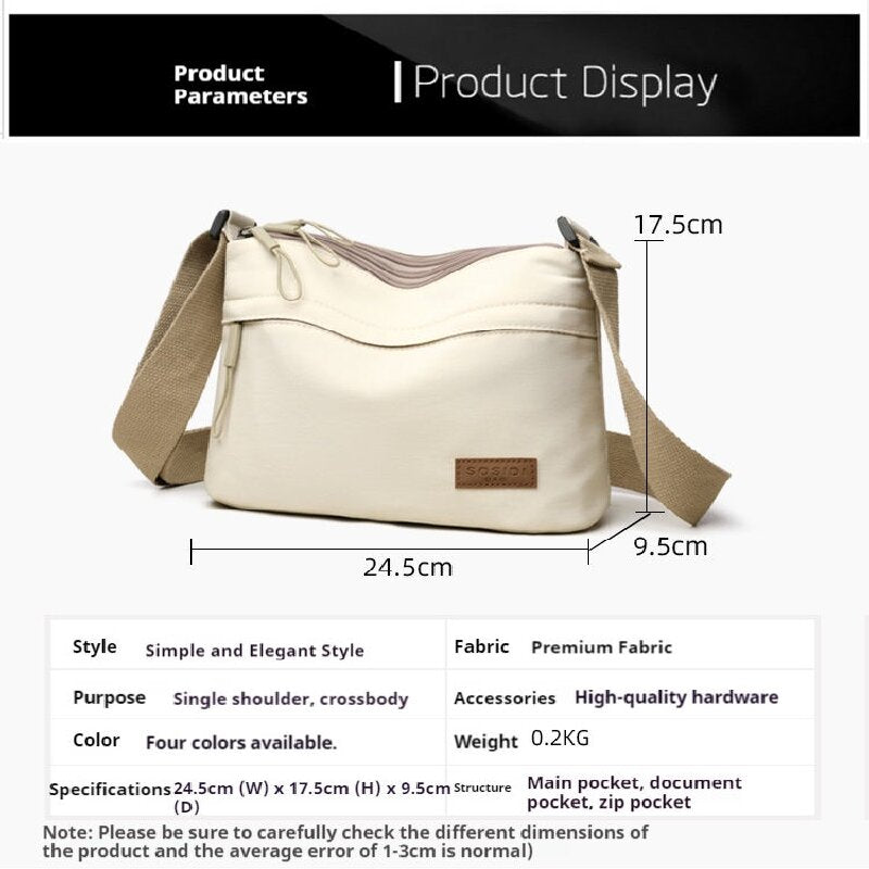 Pink Women Lightweight Nylon Crossbody Bag with Multiple Pockets Compact Shoulder Bag for Travel and Daily Essentials in Australia