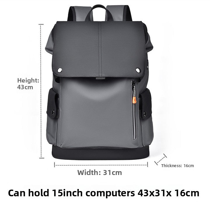 Black and gray Men Large Capacity Business Laptop Backpack Waterproof PU Leather Travel Rucksack with USB Port for Work and Travel in Australia