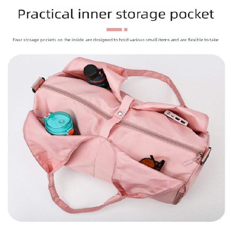 Blue Women Large Capacity Yoga Gym Bag with Shoe Compartment and Mat Strap Water Resistant Travel Duffel Lightweight Tote for Fitness and Weekend Trips