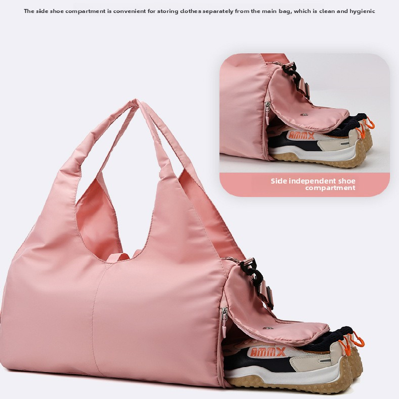 Black Women Large Capacity Yoga Gym Bag with Shoe Compartment and Mat Strap Water Resistant Travel Duffel Lightweight Tote for Fitness and Weekend Trips