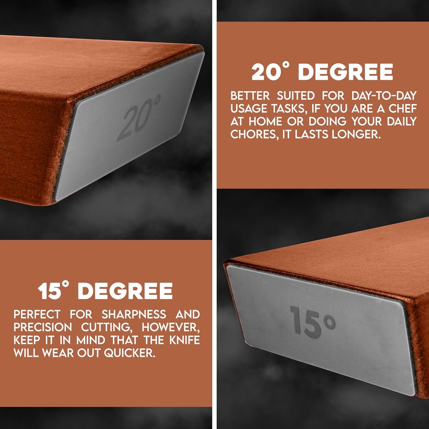 Brown Rolling Knife Sharpener Set with Diamond Discs and Magnetic Base 15 and 20 Degree Angles for Precision Kitchen Knife Maintenance in Australian Homes