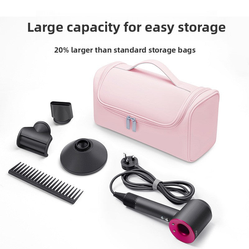 Blue Portable Hair Dryer and Curler Storage Bag Waterproof PU Leather Travel Case with Hanging Hook for Local Professionals and Modern Lifestyles