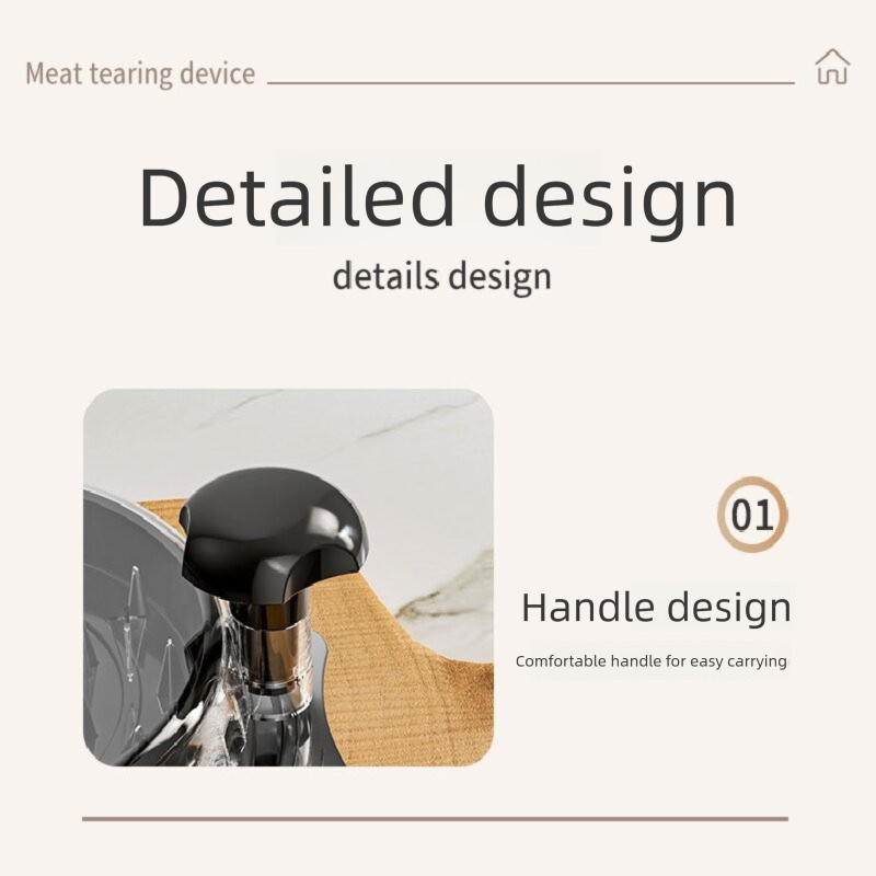 Black Manual Meat Shredder with Transparent Lid and 360 Degree Rotation for Kitchen Quick Meal Prep Professional Culinary Solution for Modern Households