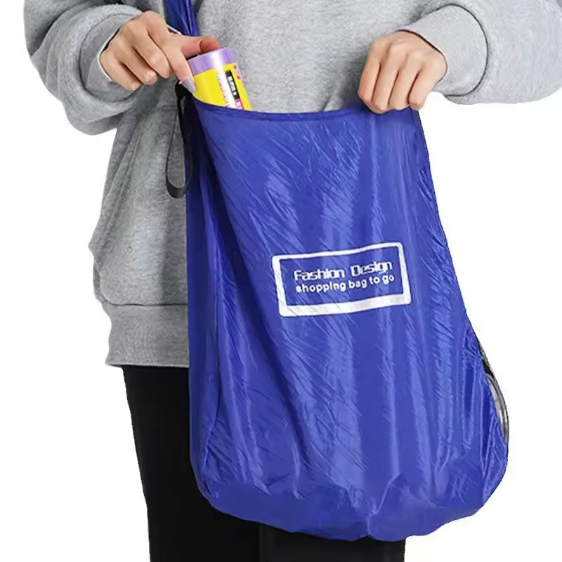 2-PCS Red Compact Retractable Shopping Bag with Durable Nylon and ABS Plastic Disc Design for Everyday Use Local Standard Fit