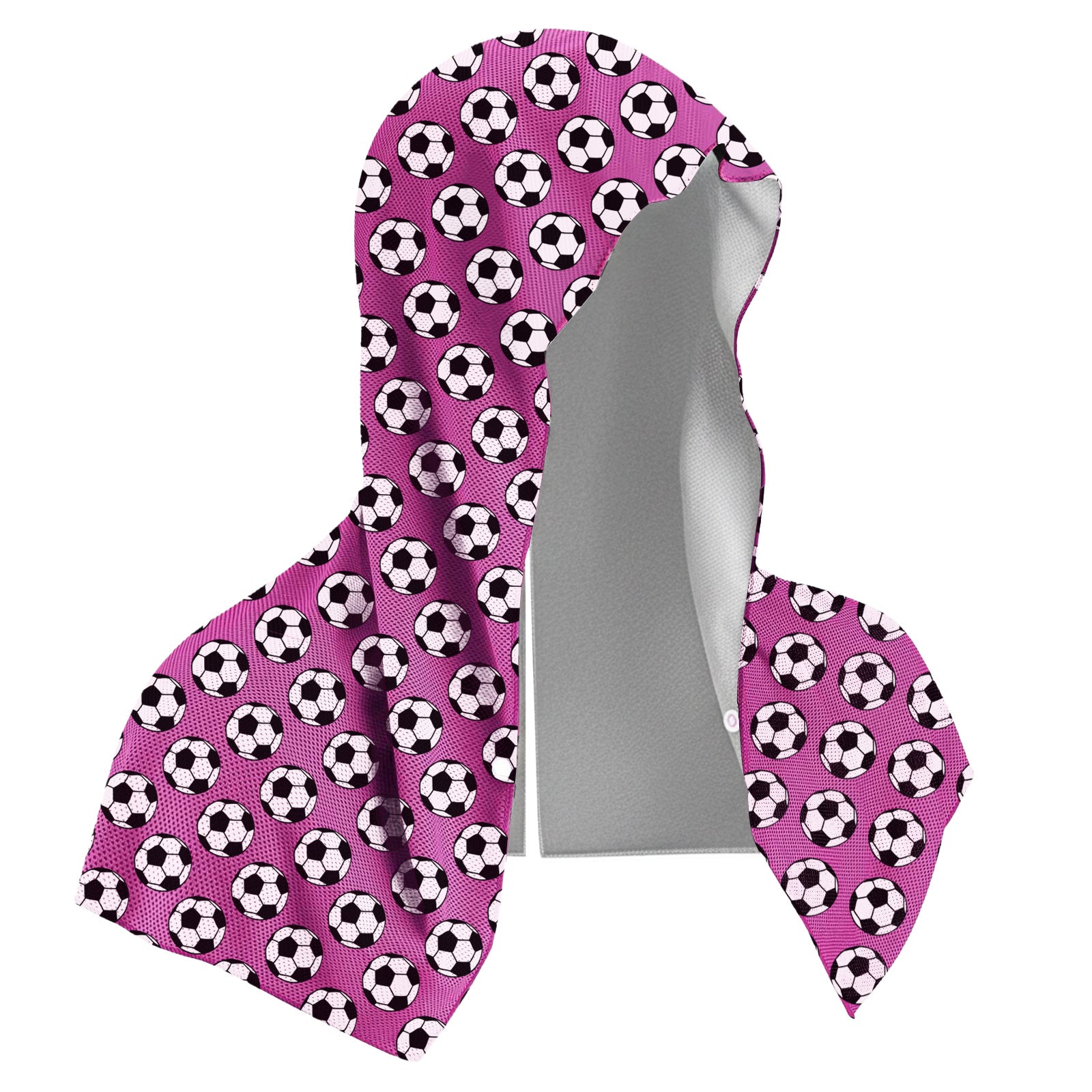 Rose red football Instant Cooling Hooded Towel U-Shaped Sun Protection Quick Dry Scarf with Carabiner Pouch for Local Outdoor Sports and Gym Workouts