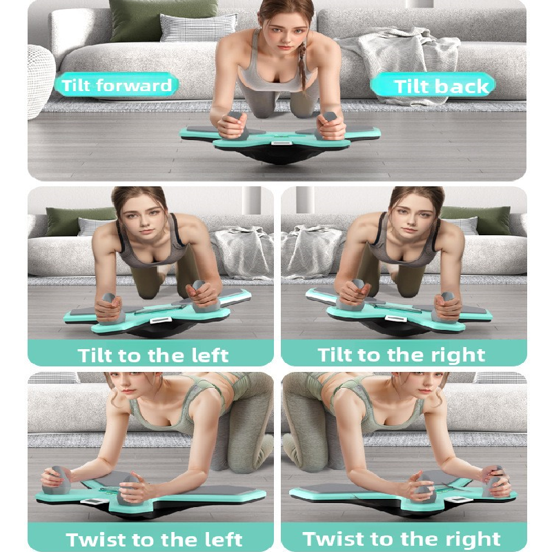 Green Multi-functional Balance Board with Timer for Core Training and Fitness Entertainment, Home Workout Equipment for Abdominal Strength and Overall Conditioning