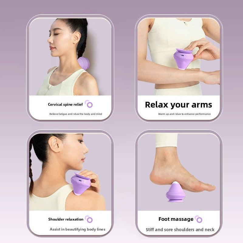 Purple Electric Suction Fascia Massage Ball with Heated Vibration Type-C Rechargeable Deep Muscle Relaxation Tool for Local Professionals and Modern Lifestyles