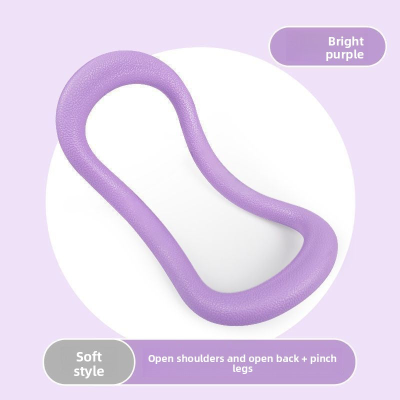 2-PCS Purple Multifunctional Yoga Ring Pilates Circle with Soft TPE Double Arc Design for Calf Relaxation and Posture Correction Ideal for Local Home Gym Fitness