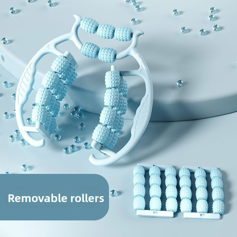 Blue 360-Degree Wrap Around Leg Roller Massager with 29 Acupressure Points for Muscle Recovery and Body Shaping Essential Tool for Local Home Workouts