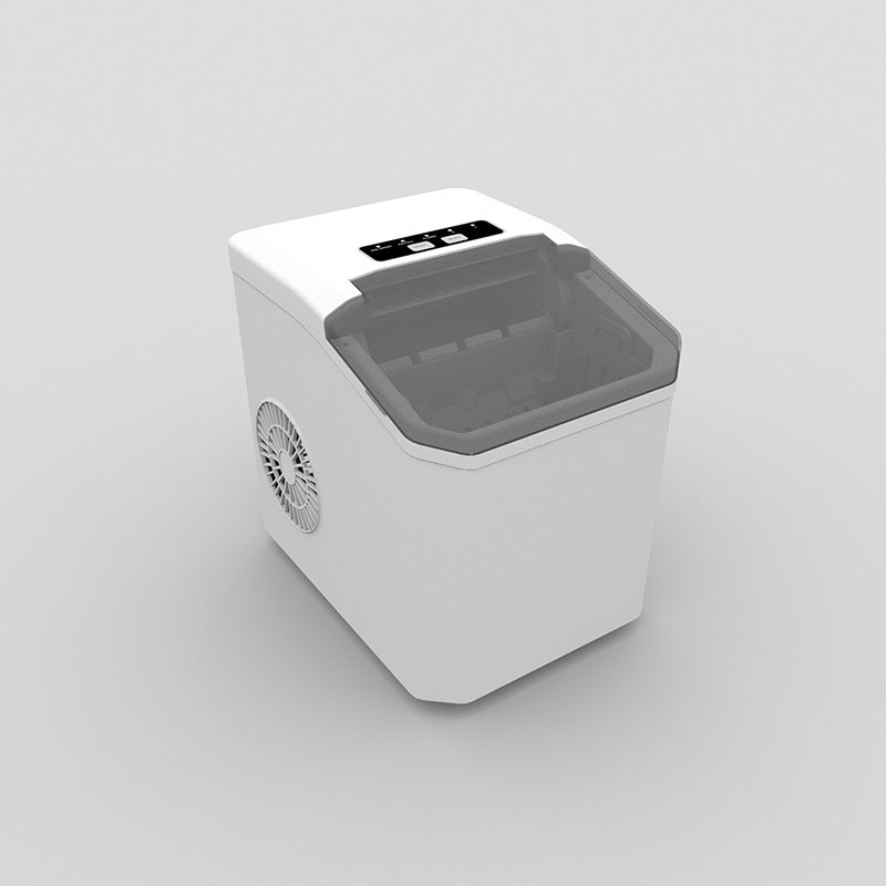 White Portable Countertop Ice Maker with 12kg Daily Capacity Rapid Bullet Ice Production for Home Kitchen and Local Office Refreshment Needs