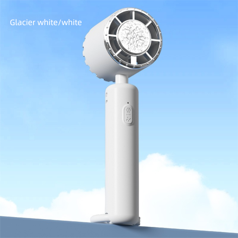 White Portable Ice Cooling Handheld Fan USB Rechargeable 2000mAh Silent Battery Fan for Office and Outdoor Use Personal Cooling Solution for Local Professionals