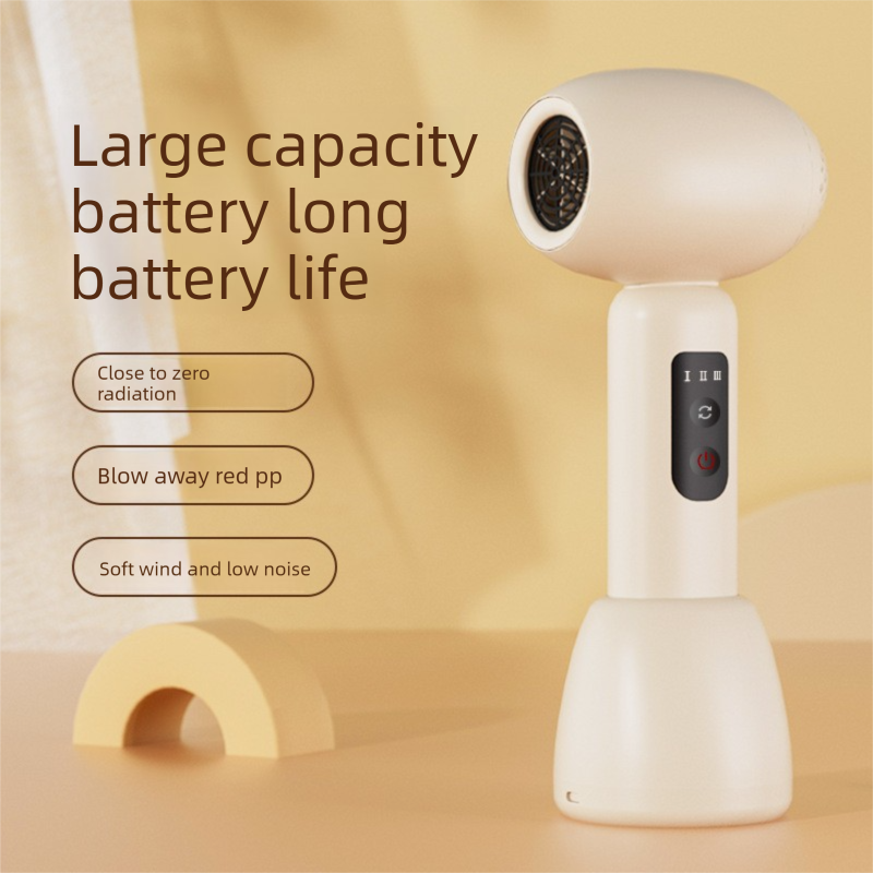 White Wireless Baby Hair Dryer with Constant Temperature and Negative Ion Technology for Gentle Hair and Skin Care, Ideal for Infants and Toddlers