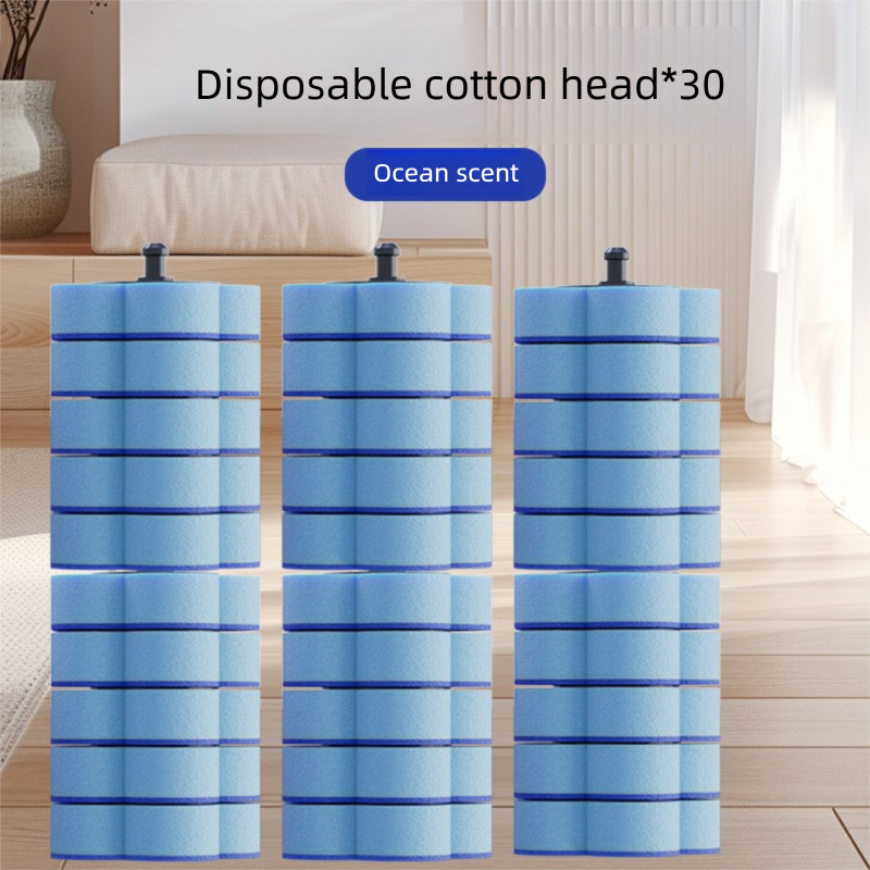 Disposable Toilet Brush Refills – 30-Pack Replacement Heads with Built-in Cleaning Solution, Odor-Resistant & Deep-Cleaning Sponge Design