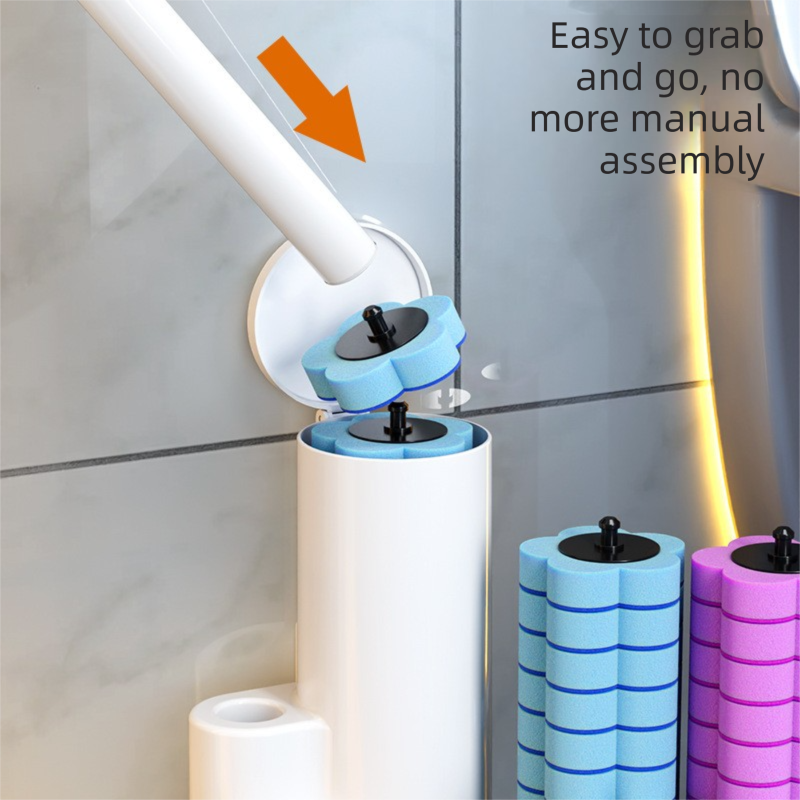 Disposable Toilet Brush Refills – 30-Pack Replacement Heads with Built-in Cleaning Solution, Odor-Resistant & Deep-Cleaning Sponge Design