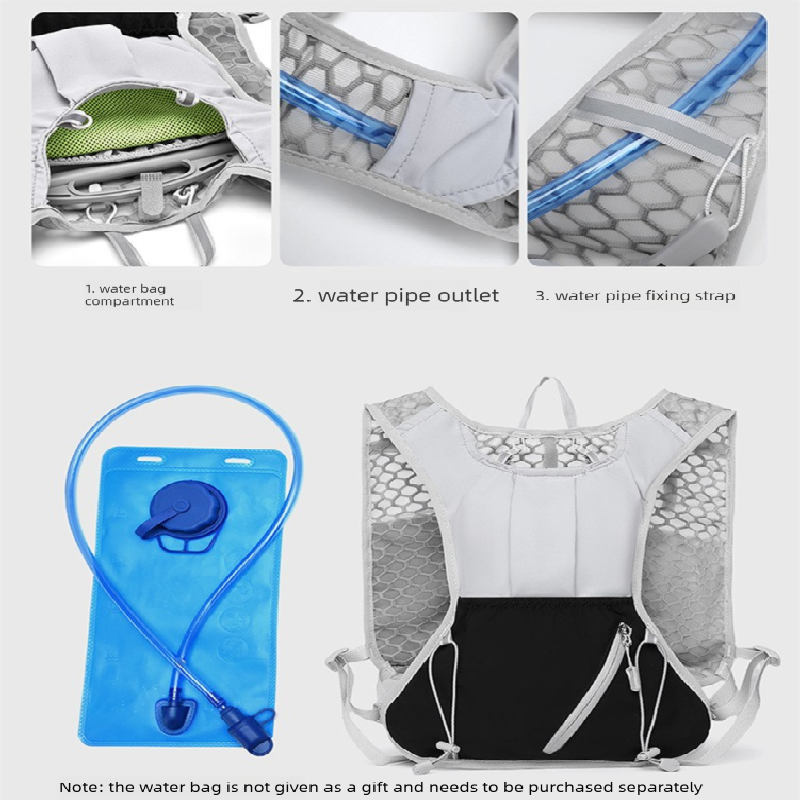 Green and purple Lightweight Hydration Backpack with 2L Water Bladder Compartment – Ideal for Running, Cycling, Hiking, and Outdoor Activities