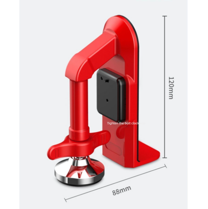 Red Portable Door Stopper Security Lock Heavy-Duty Alloy Construction for Solo Travelers and Home Safety Reliable Anti-Theft Solution for Local Use