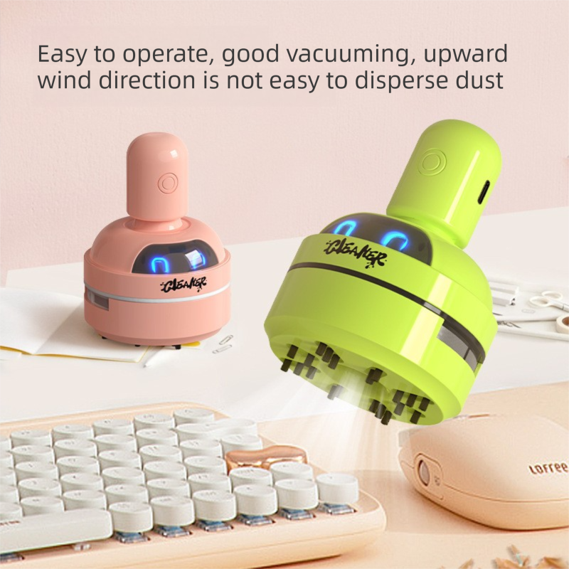 Red Compact Desktop Vacuum Cleaner – Rechargeable Mini Dust Collector for Eraser Shavings, Pencil Shavings, Paper Scraps, and Fine Debris