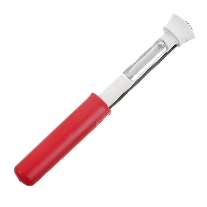 2-in-1 Apple Corer & Peeler Stainless Steel Fruit Prep Tool Kitchen Gadget Red