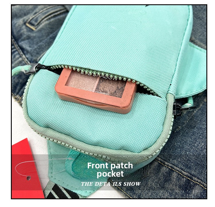 Unisex Mini Nylon Crossbody Sling Bag Chest Pouch Adjustable Wide Strap Lightweight Orange for Travel Sports & Festivals