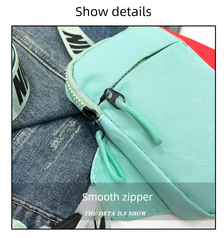 Unisex Mini Nylon Crossbody Sling Bag Chest Pouch Adjustable Wide Strap Lightweight Grey for Travel Sports & Festivals