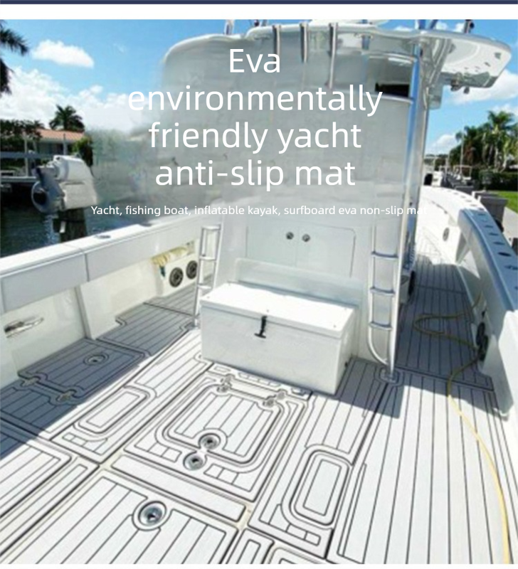 EVA Faux Teak Boat Flooring Sheet Marine Decking Mat Self Adhesive Non Slip Foam for Yacht Caravan & RV (Light Brown & White, 240cm x 45cm)