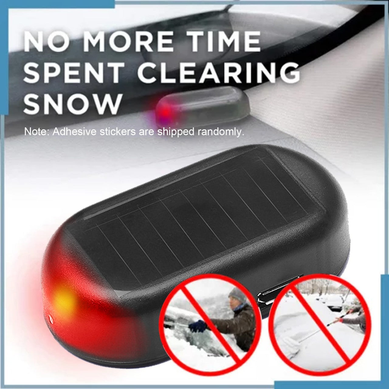 Solar Powered Car Antifreeze Snow Removal Device Electromagnetic Windshield De-icer Anti-Fog Frost Tool for Winter Driving