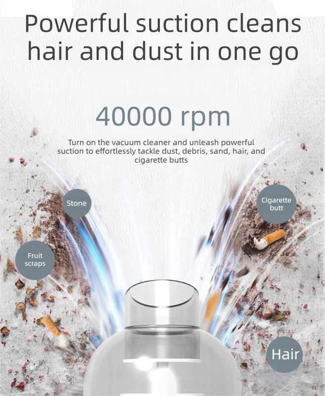 Black 3-in-1 Portable Cordless Mini Vacuum Cleaner Handheld Air Duster & Blower USB Rechargeable Kit for Car Interior Home Office Keyboard Pet Hair