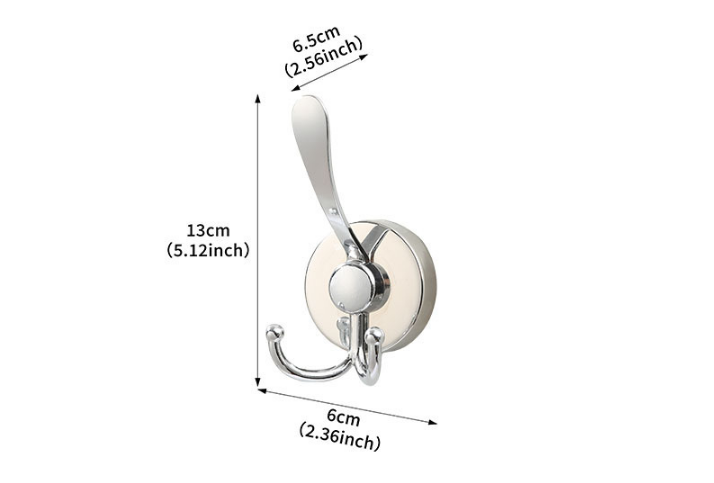 Stainless Steel Vacuum Suction Cup Hook Rack 3-Hook Silver Wall Mounted Towel Rail for Bathroom and Kitchen No Drilling Required