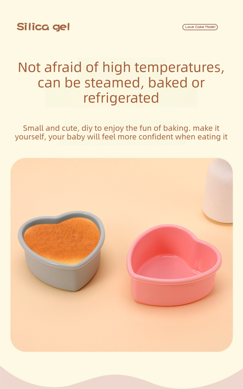 4 Inch Heart Shaped Silicone Cake Mould - Small Non-Stick Grey Baking Pan for Mini Bento Cakes, Jelly & Mousse - Heat Resistant Food Grade Tray (11.9cm)