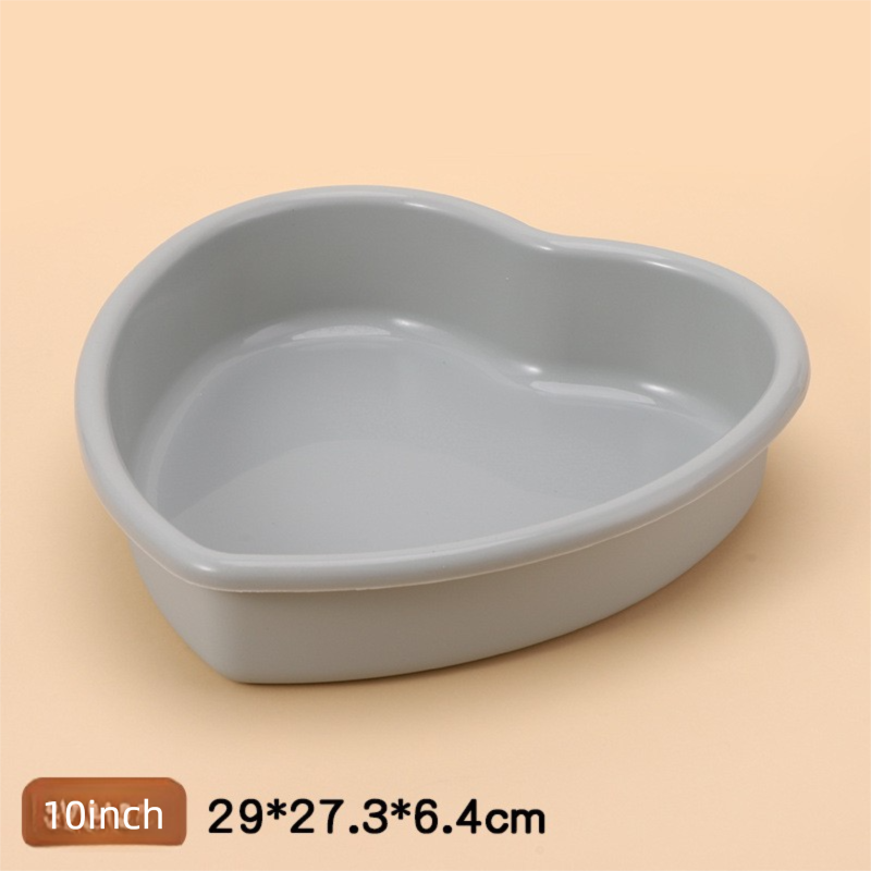 10 Inch Extra Large Heart Shaped Silicone Cake Mould - Grey Non-Stick Baking Pan for Weddings & Big Parties - Reinforced Rim Tray (29cm)
