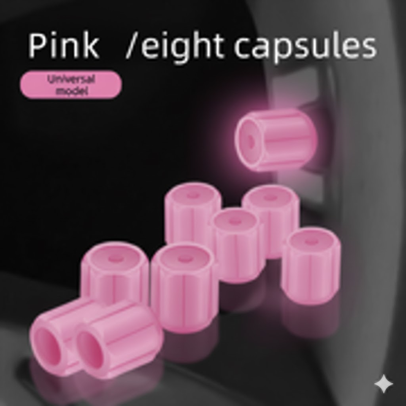 Universal Luminous Tyre Valve Caps 8 PCS Pink Glow in Dark Dust Covers for Cars Motorbikes & Bicycles Easy Install