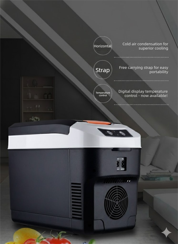 10L Portable Electric Cooler & Warmer Car Fridge with Digital Display 12V/240V Dual Power for Camping Road Trips & Home Office Black