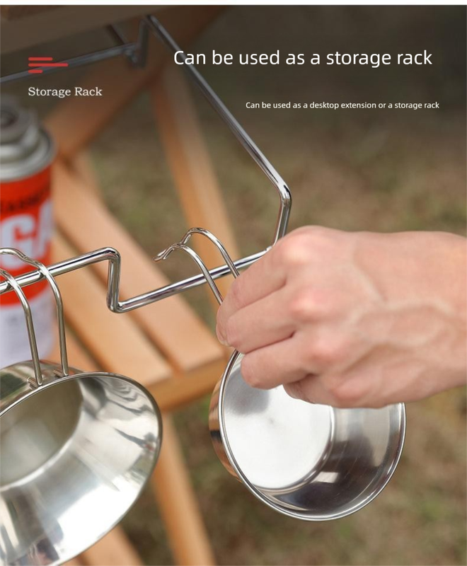 2 PCS Portable Folding Trash Bag Holder Stand Stainless Steel Garbage Bag Rack for Camping Picnic Kitchen and Student Desk Natural Finish