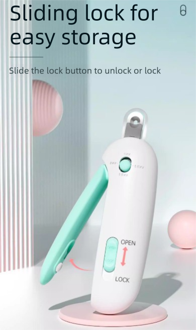 Adjustable Cat Nail Clippers Safety Round Hole Trimmer 1mm-3.5mm Anti-Splash Grooming Tool with File for Kittens & Rabbits Blue