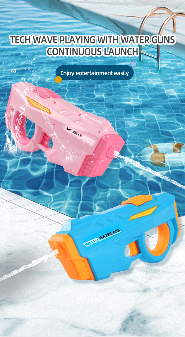 Electric Water Gun Automatic Continuous Fire Squirt Toy 8m Range Rechargeable Battery Outdoor Pool Beach Fun Pink