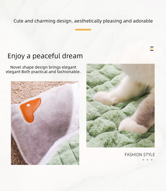 Thickened Pet Sofa Bed M Size 50x35cm Coffee Dog Mat with Integrated Pillow Soft Washable Sleeping Pad for Dogs and Cats All Season Comfort