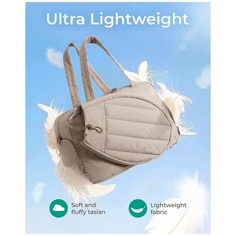 42L Pink Tennis & Pickleball Expandable Tote Bag wIth Shoe-Zone & Bottle Side Pocket - Waterproof Gym Bag for Racquets & Paddles