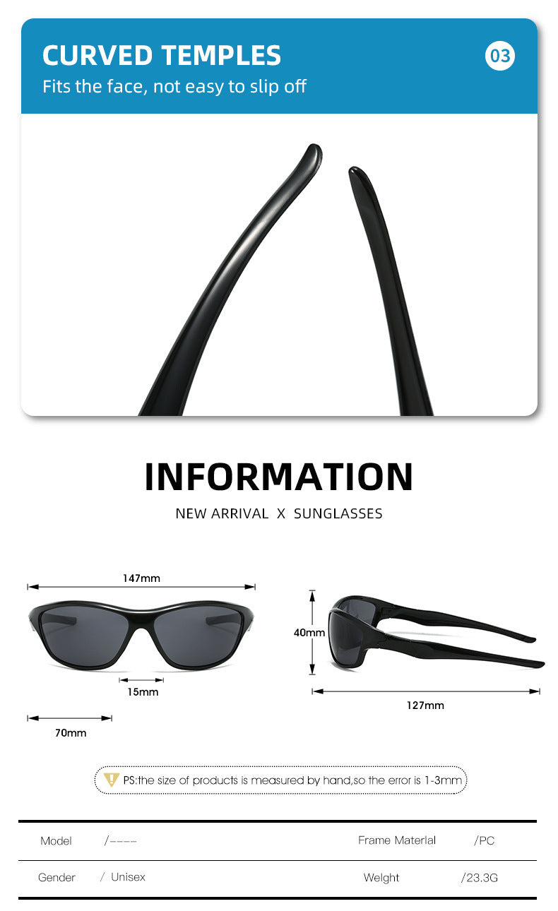 3-Pack Retro Oval Sports Sunglasses - Lightweight UV400 Protection Trendy Sun Glasses for Cycling, Hiking & Streetwear