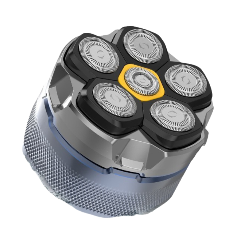 Blue Men's 6D Magnetic Rotary Head Shaver for Wet/Dry Use - Professional Electric Bald Head Shaver & Beard Trimmer (Model 372)