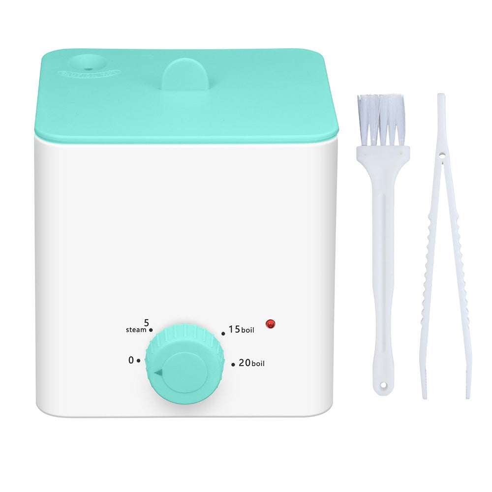 Green Portable 2-in-1 High-Temperature Steam & Boiling Sterilizer for Silicone Period Cups - Automatic One-Button Sanitizer Hygiene Device