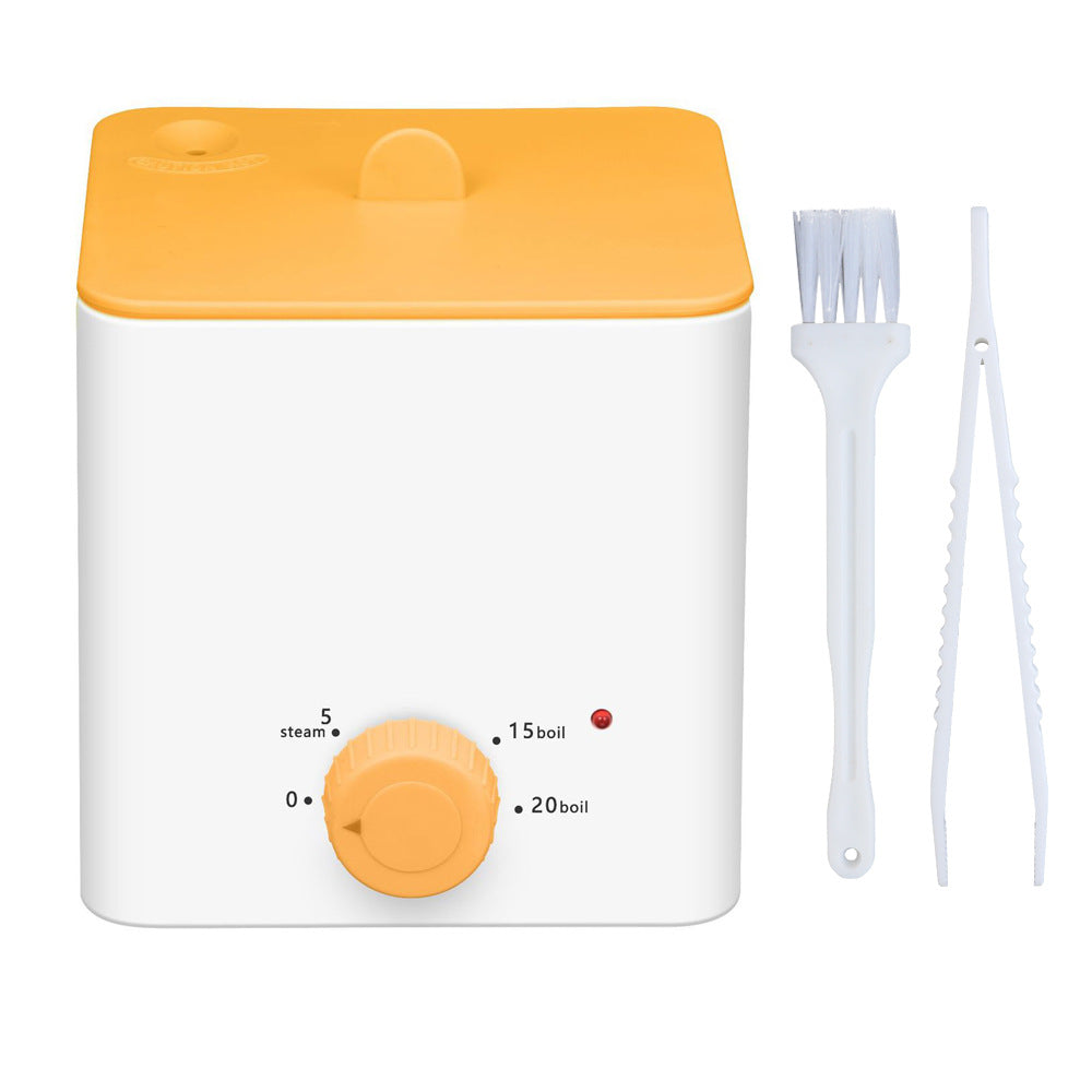 Orange Portable 2-in-1 High-Temperature Steam & Boiling Sterilizer for Silicone Period Cups - Automatic One-Button Sanitizer Hygiene Device