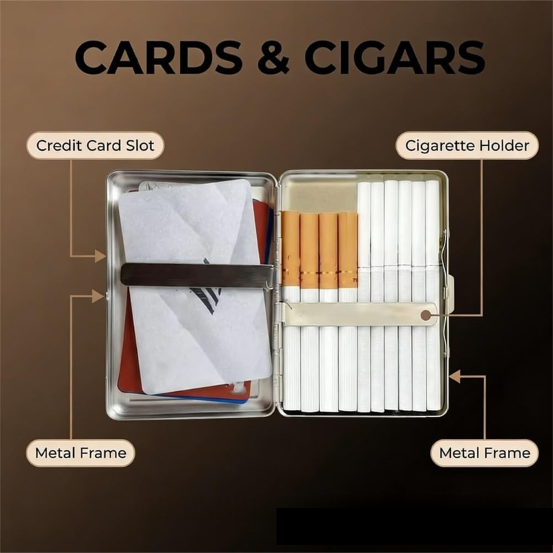 Retro Metal Card Cash & Cigarette Case with Fixed Clip - Flower Artistic Slim Wallet (10.3X6X2cm)