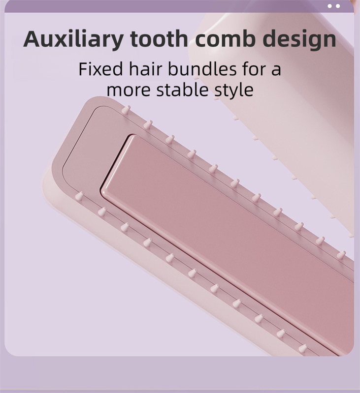 Coffee 2-in-1 Wireless Hair Styler with 4 Temperature Settings, Dual Anti-Scalding & Cap - 3D Ceramic Heating Brush with Essential Oil Coating