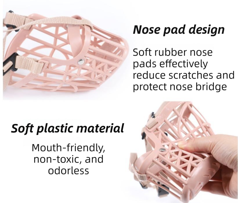 Anti-Biting & Anti-Foraging Dog Muzzle - Breathable & Soft TPE Safety Mask with Secure Straps (#7 Fits 30kg )