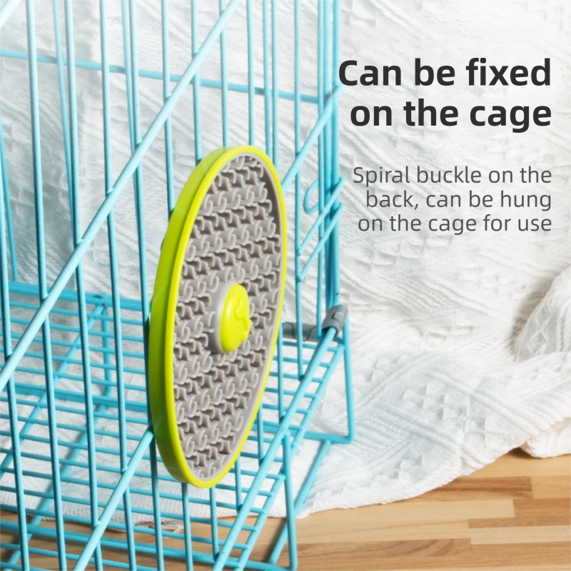 Green Interactive Pet Slow Feeder & 3D Textured Oral Cleanner - 3-in-1 Mounting Durable TPR Lick Mat for Dogs & Cats