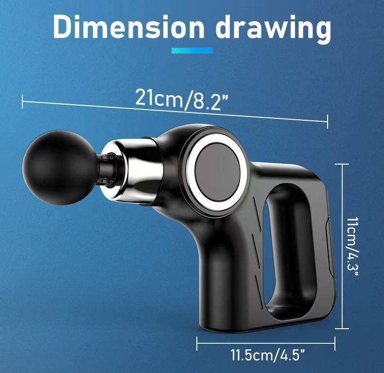 Mint Portable Mini Triangle Massage Gun with 6 Heads & 6 Speed Setting - High Frequency Muscle Stimulator for Professional Fitness (Button Model)